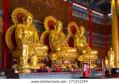Buddhist Statues in Chinese Temple Thailand