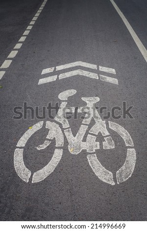 Similar – Image, Stock Photo Bike lane marks and pedestrian crossing