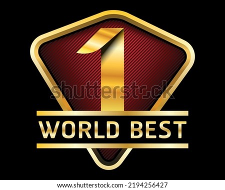 world best no. one concept logo badge vector.