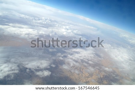 sky view of cloudscape and earth
