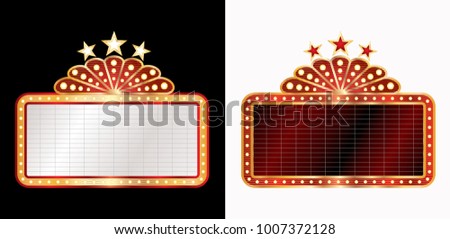 two marquee billboards, vector blank baclground