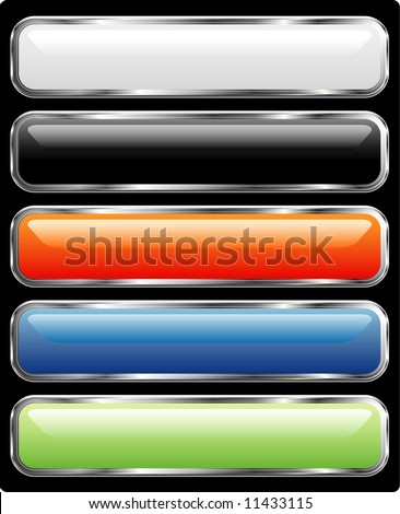 vector long buttons with silver frame