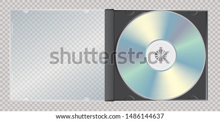 blank cd in open box, realistic design template