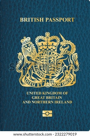 vector cover of United Kingdom of Great Britain and Northern Ireland passport