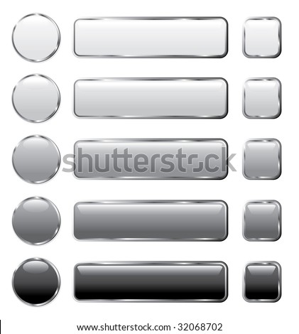 vector gray buttons for computing and web