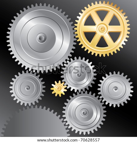 vector background with silver and golden gears