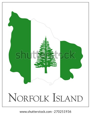 Vector illustration of Norfolk Island flag map