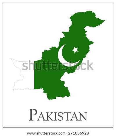 Vector illustration of Pakistan flag map