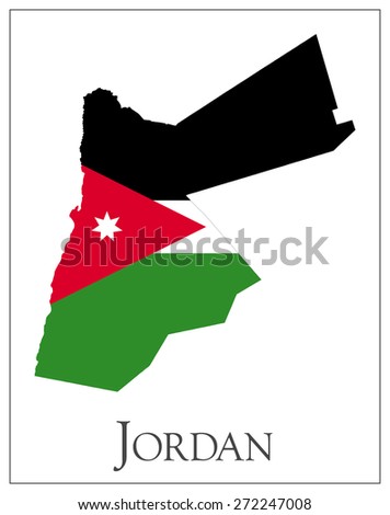 Vector illustration of Jordan flag map.