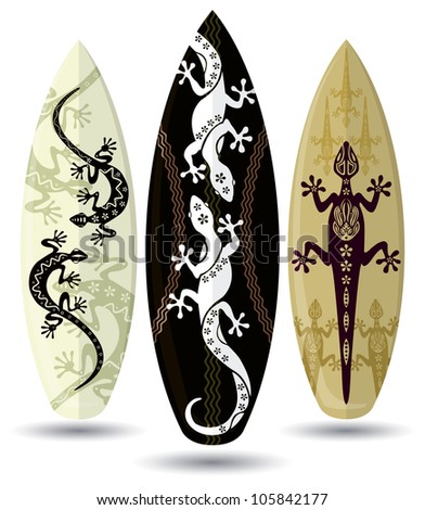 Vector surf boards ( Tattoo design )