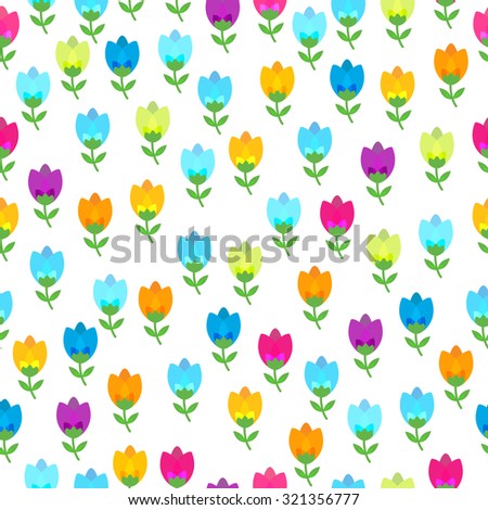 Seamless pattern with flower (Tulip) for design fabric,backgrounds, package, wrapping paper, covers, fashion