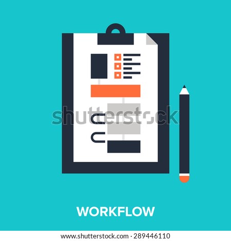 Abstract vector illustration of workflow flat design concept.