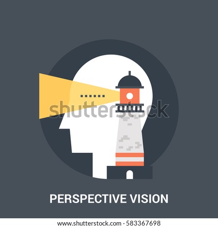 Abstract vector illustration of perspective vision icon concept