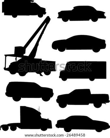 Automobile Silhouettes. Stock Vector Illustration 26489458 : Shutterstock