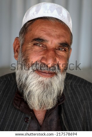KABUL, AFGHANISTAN - 12 OCTOBER 2012:  An unidentified Afghan Trader waits for trade at a military base on October 12, 2012 in Kabul.