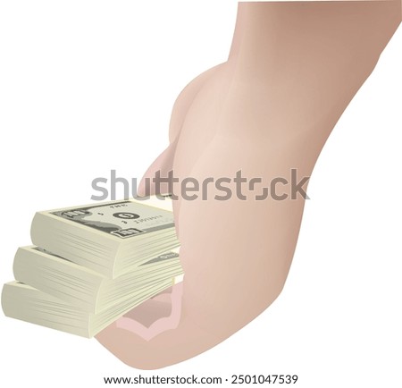 Hand holding stack of one hundred dollar bills