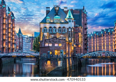 Similar – Foto Bild Speicherstadt bei Nacht in Hamburg