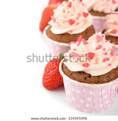 pink cupcakes on a white background