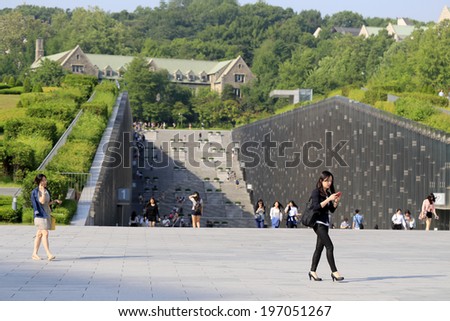 SEOUL - MAY 22_Ewha Womans University MAY 22, 2014 in Seoul, South Korea. It is a famous all female University with the new modern architecture.