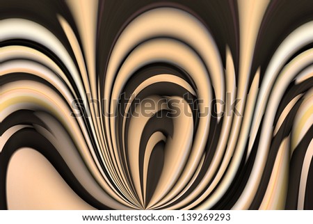 A digital creation using an algorithm to created these lines and shapes into a look of chocolate swirl.