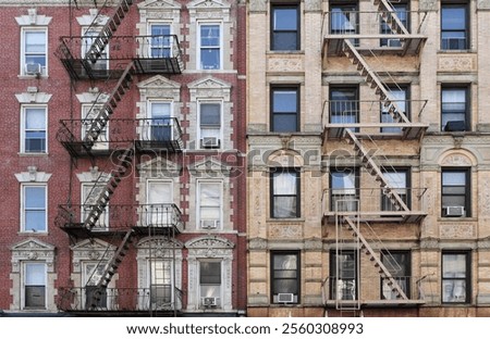 Similar – Foto Bild Fensterln- und Feuerleiterln in Manhattan