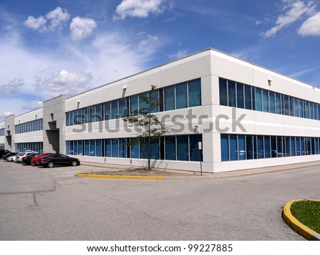 Modern suburban low rise office building
