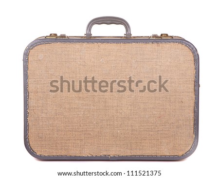 Antique or retro luggage or suitcase on a white background