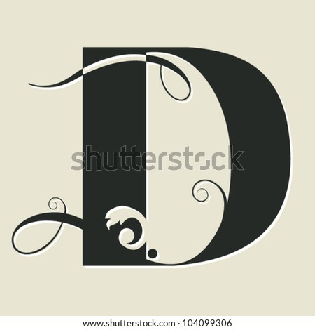 Calligraphic Letter D Stock Vector Illustration 104099306 : Shutterstock