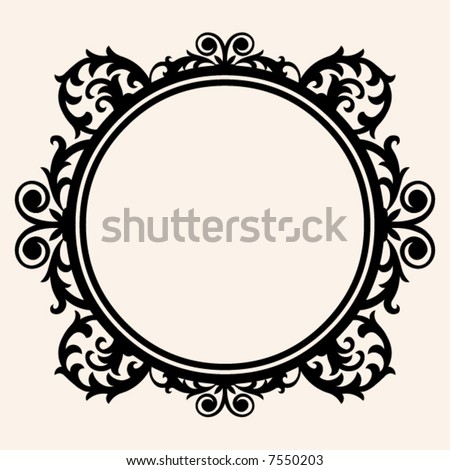 Baroque Round Frame Stock Vector Illustration 7550203 : Shutterstock