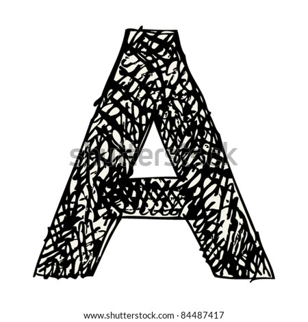 Scribble Alphabet, Doodle Letter A Stock Vector Illustration 84487417 ...