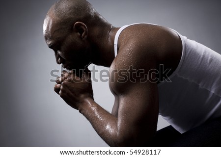 Black man with strong and sexy body