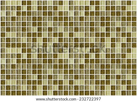 tile mosaic square decorated with glitter golden texture background