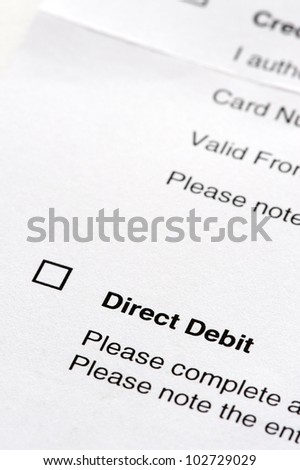 tick box on a direct debit instruction form