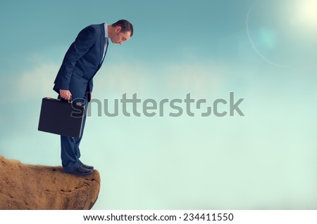 businessman gap worry fear obstacle