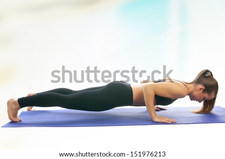Yoga seria: Chaturanga Dandasana , is also called Four-Limbed Staff Pose is an asana.