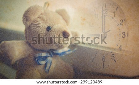 Bear in old vintage uncolored style, concept of memory, old days,in time