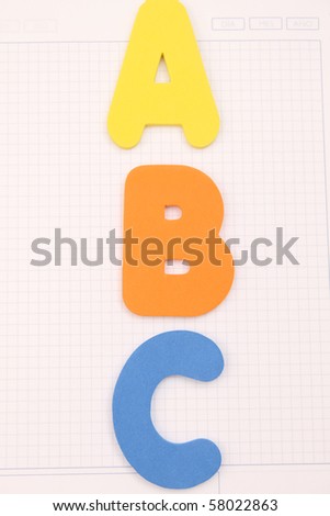 Plastic letters that spell out the words ABC