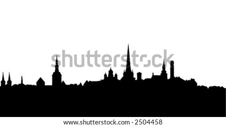 Silhouette Of Tallinn, Estonia'S Capital City Stock Vector Illustration ...