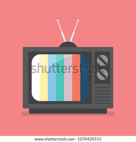 Retro Television with color frame. Vector illustration