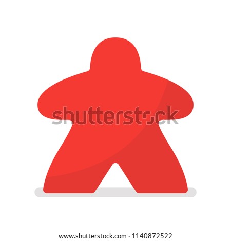 Red meeple vector illustration. Symbol of family board games