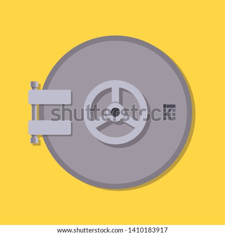 Bank vault safe door. Vector illustration