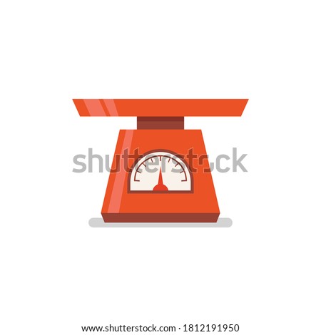 Domestic weigh scales flat icon. Vector illustration Foto d'archivio © 