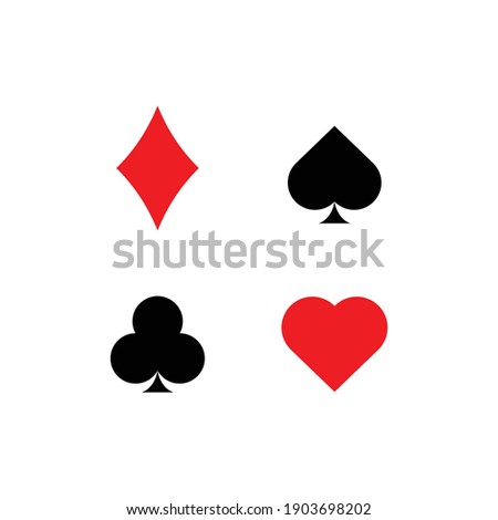 Playing Card Suit Icons. vector illustration isolated on white background