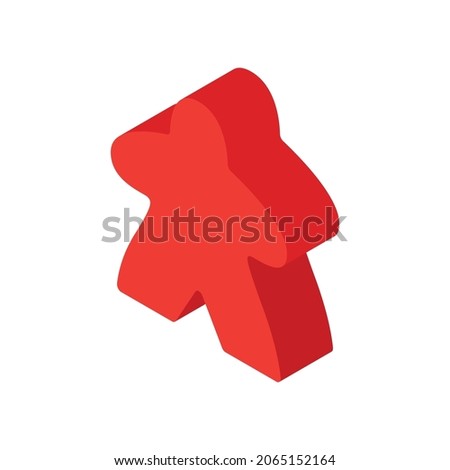 Isometric red meeple vector illustration. 