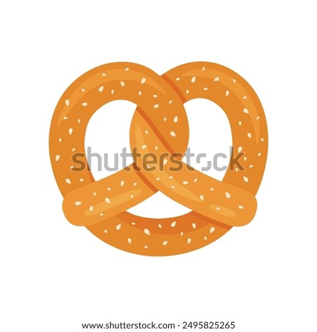 Bavarian pretzel isolated on white background. Vector illustration.