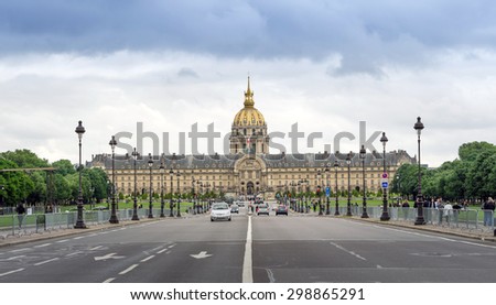 Paris, France - May 14, 2015: Tourists visit The Army Museum in Paris, France. The museum contain collections that span the period from antiquity through the 20th century.
