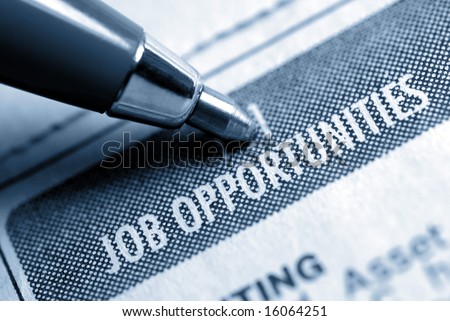 Job Opportunity Classified Advertising with Pen, Muted Duotone
