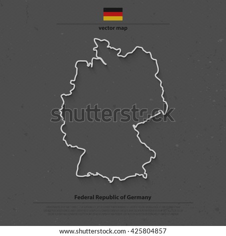 Federal Republic of Germany map outline and official flag icon over grunge background. vector German political map 3d illustration. European State geographic banner template. Deutschland