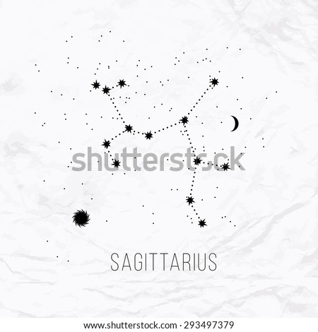 Astrology Sign Sagittarius On White Paper Background. Zodiac ...