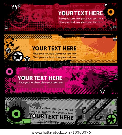 Grunge stylish banners with place for your text